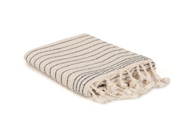 Mijölnir Capri - Toalla de playa fouta Negro y crema